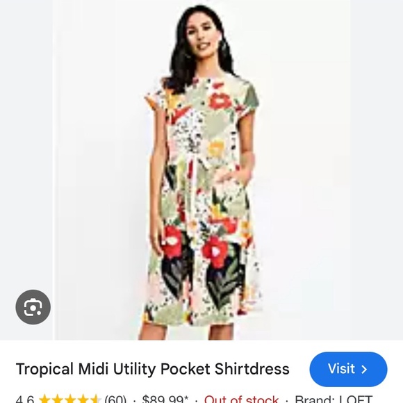 Loft Tropical Print Dress - Picture 3 of 3